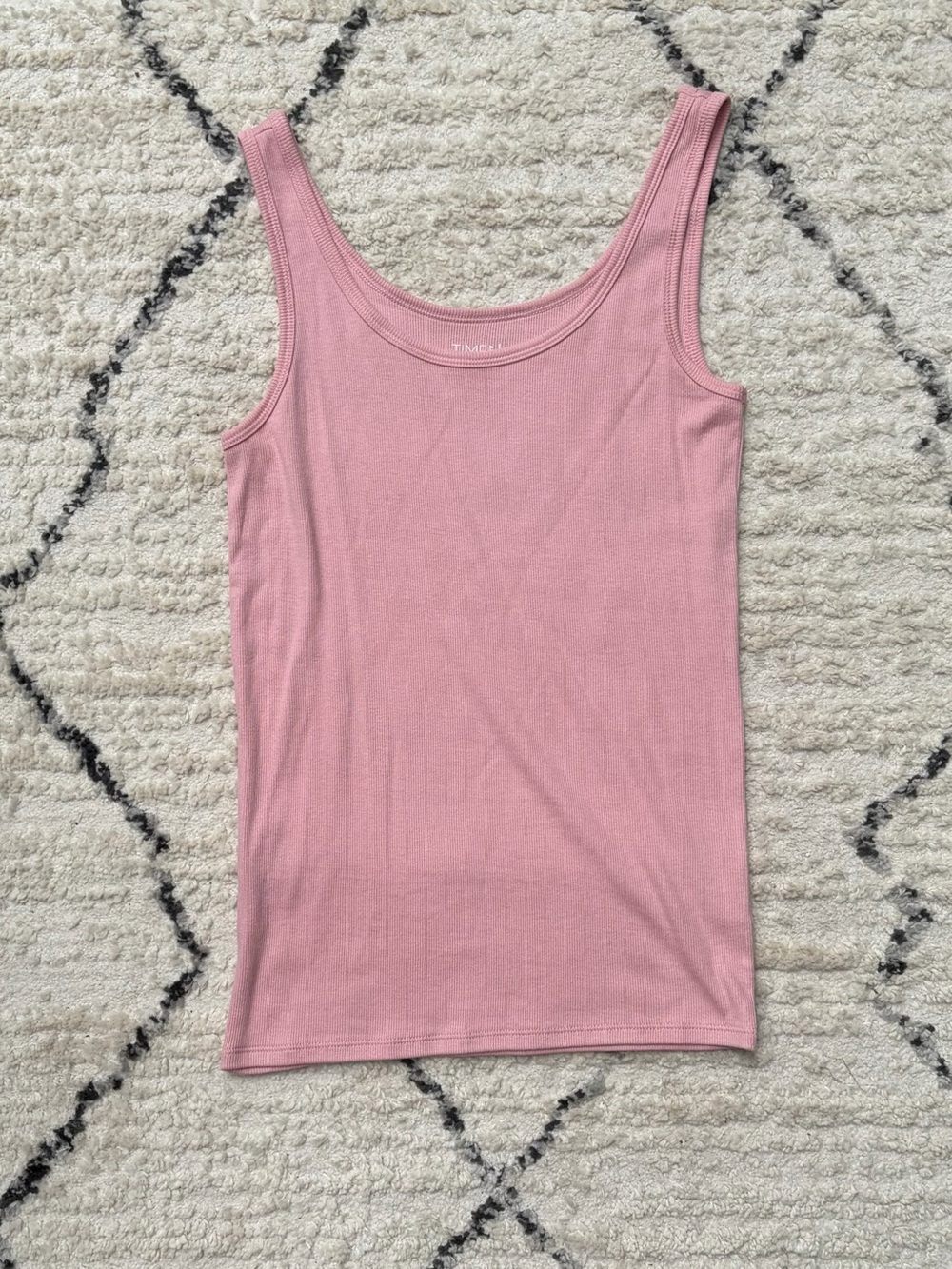 Time and Tru Dusty Pink Ribbed Tank Top